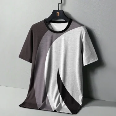 Summer Men's T Shirt Street Sport Fitness Clothing Casual Short Sleeve Print Quick-drying Clothing Outdoor Sportshirt T-Shirts 2