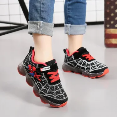 Hot Spiderman Kids Boys Sports Sneakers Children Glowing Kids Shoe Chaussure Enfant Girls Shoe With LED light Size 21-30 5