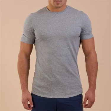 Gym t shirt Men Cotton Fitness Workout Skinny Short sleeve T-shirt Male Bodybuilding Sports Tee shirt Summer Casual Clothing 4