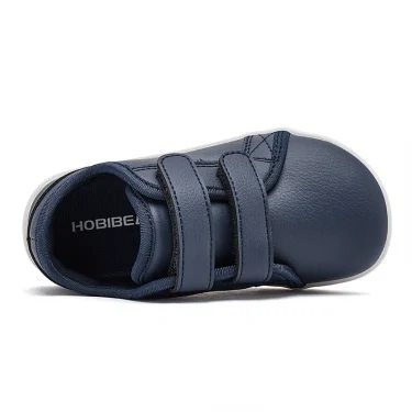 HOBIBEAR Boys Girls Barefoot Shoes Kids Wide Toe Minimalist Sneakers Lightweight Hook Loop Artificial Leather Shoes 3
