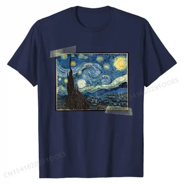 Van Gogh The Starry Night Men Women Kids T-Shirt Unique Man Tshirts Plain Cotton Tops Tees Normal 3