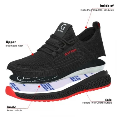 Work Shoes Men Women Work Sneakers Breathable Lightweight Steel Toe Safety Shoes Boots Men Anti-Puncture Indestructible Shoes 5