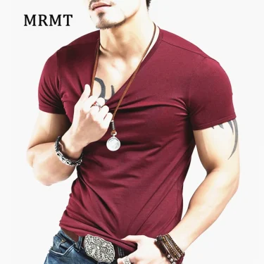 2025 Mrmt Brand New V Collar Men T-Shirt Short Sleeve Mens T Shirt Half Sleeve Lycra Cotton Man T-Shirt For Male Tshirt Clothing 1