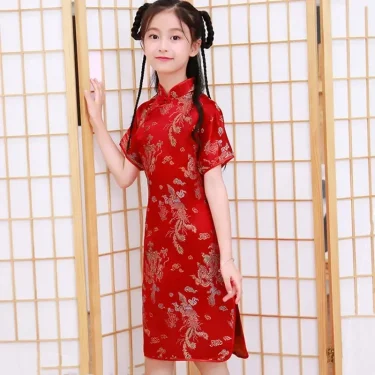 Summer Children Girls Dresses Vestidos Casual Baby Qipao Costumes Fashion Modern Cheongsam Kids Clothes Chinese Style Girl Dress 3