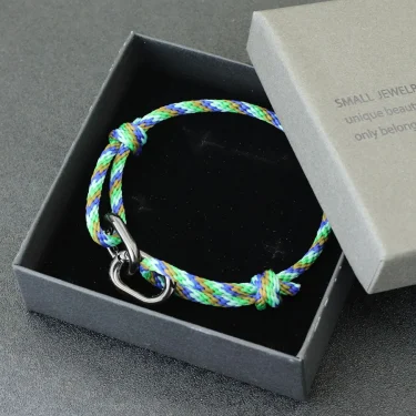 Creative Rope Bracelet For Men Handmade Sliding Adjustable Nautical Braslet Double Snap Hook Bohemian Braclet Homme Accessories 4