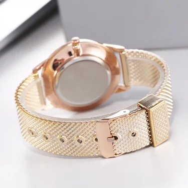 Pffee Silver Rose Gold Watches For Women Fashion Quartz Wrist Watch Ladies Elegant reloj mujer Gifts 5