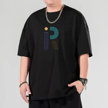 110-180kg Large Size T-shirt Men's Summer Short-sleeved Cotton Printing Casual Trend Outdoor Sports Men's Large Size Top 6