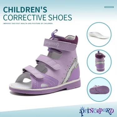 Princepard Orthopedic Shoes for Boys and Girls, High Top Toddlers and Kids Corrective Sandals for Flat feet and Tiptoe Walking 3