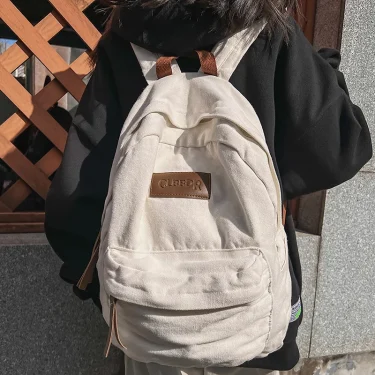 New Cool Girl Boy Canvas Green Laptop Student Bag Trendy Women Men College Bag Female Backpack Male Lady Travel Backpack Fashion 3