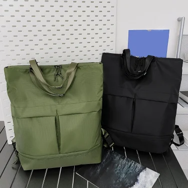 Unisex Casual Tote Bag Lightweight Women&Men Carry On Backpack Large Capacity Solid Colour Multifunctional Versatile Outdoor Bag 1