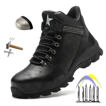 Waterproof Work Safety Boots Anti-puncture Steel Working Sneakers Indestructible Work Shoes Botas Security Shoes Men 1