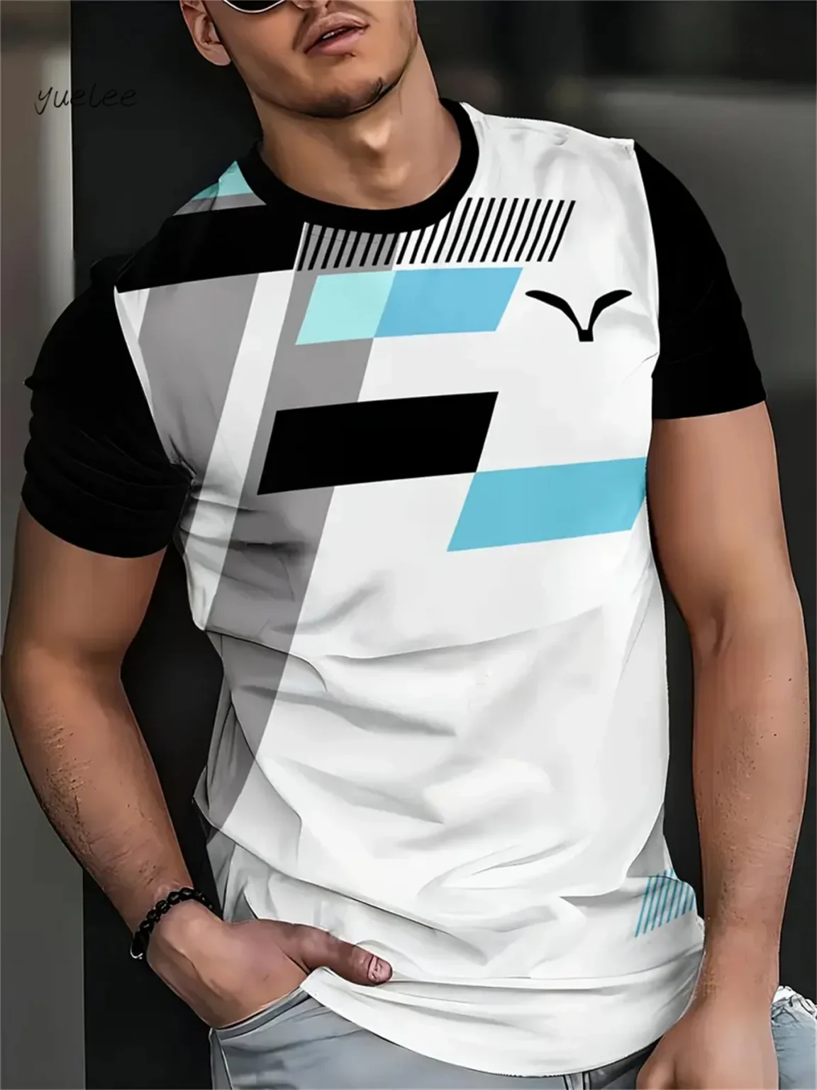 Fashion Simple Men's T-Shirt Striped Printed Short Sleeve T-Shirt Oversized Tops Summer Men's Daily Versatile Casual Clothing 3