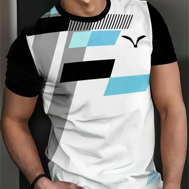 Fashion Simple Men's T-Shirt Striped Printed Short Sleeve T-Shirt Oversized Tops Summer Men's Daily Versatile Casual Clothing 3