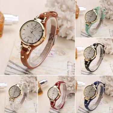 Simple Women Watch Luxury Design Leather Watch Ladies Quartz Wristwatch Solid Color Fashion Women Gift Watch Relojes Para Mujer 5