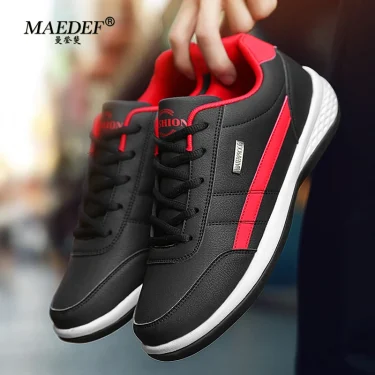 MAEDEF Shoes for Men Leather Sneaker Waterproof Casual Comfortable Men's Sneaker Lace Up Footwear Vulcanized Man Shoe Masculino 2