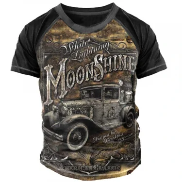 Men Vintage Motorcycle T Shirt 3d Print Casual Short Sleeve Loose Oversized Tshirts For Men Sweatshirt Men's Top Clothing Camise 2