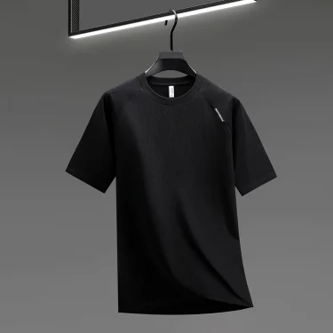 100% Cotton. Solid Color O-neck Men's Base Shirt, Breathable, Moisture-wicking Casual Short-sleeve T-shirt.S-3XL 3