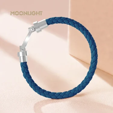 MOONLIGHT Classic Style Genuine Braided Leather Bracelets for Women Simple U-shaped Couples Bracelet Female Man Jewelry Gift 6
