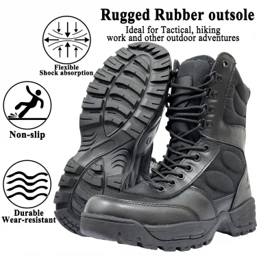 LAHORS Brand Lightweight Cowhide Leather Tactical Boots Men's Boots Desert Combat Boots Outdoor Hiking Boots Ankle Shoes Men 4