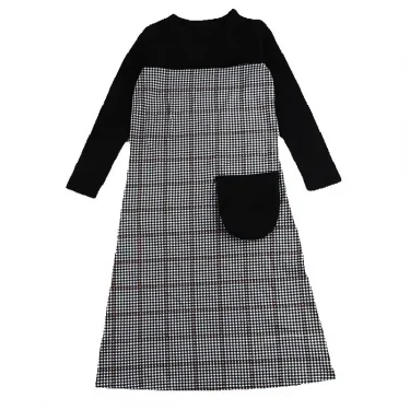 AA-girls long sleeve maxi dress round neck big girl clothes children clothing girl cotton dress ruffle and large baggy pocket 3