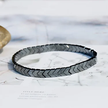 Hematite Bracelets Hommes Handmade Black Arrow Symbol Stone Beads Engery Yoga Mala Bracelet Men Pulsera Hombre 4