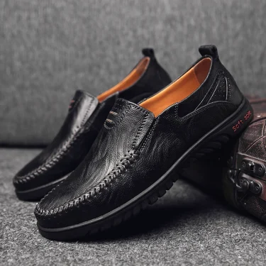 Genuine Leather Men Shoes Luxury Brand 2025 Casual Slip on Formal Loafers Men Moccasins Italian Black Male Driving Shoes Men 4