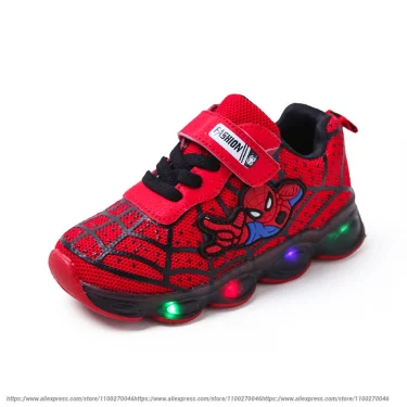 Disney Children Luminous Shoes For Boys Gilrs New LED Lighted Soft Spring Baby Kids Sneakers Infant Tennis Breathable 1