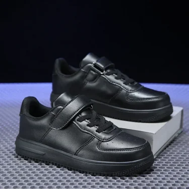 Black Children Shoes Boys Sneaker 6 To 12 Years 2024 New School Leather Kids Casual Sneaker Tennis Sports Shoes for Boy 4
