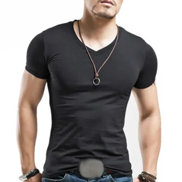 New Men T Shirt Fitness V neck Man T-shirt For Male Clothing T-shirts M-5XL Tops Tees ropa hombre ​футболка мужская 5