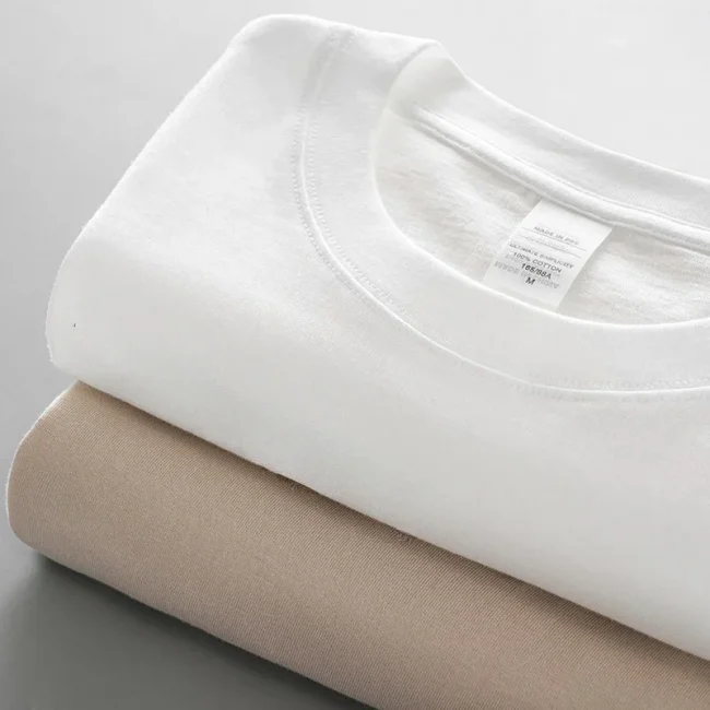 DUKEEN 8.1Oz 230gsm Men's Pure Cotton T Shirts 2025 Summer New Oversizes Solid Color T-Shirts for Men and Women Customizable 4