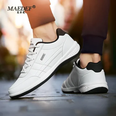 MAEDEF Shoes for Men Leather Sneaker Waterproof Casual Comfortable Men's Sneaker Lace Up Footwear Vulcanized Man Shoe Masculino 5