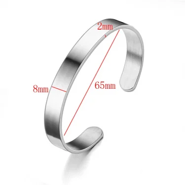 Noter Mens Stainless Steel Bracelet 4/6/8mm Opening Bangle Gift For Him Pulsera Hombre Pulseira Masculina Aço Inoxidável Joias 6