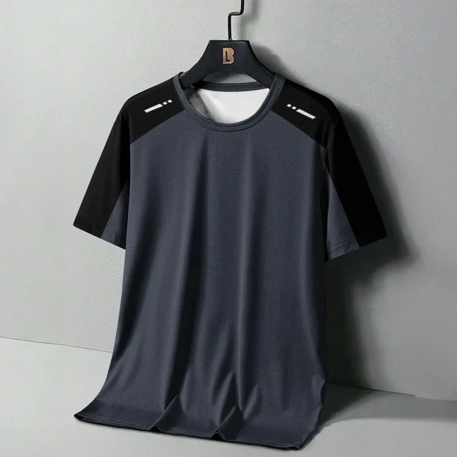 Summer Men's T Shirt Street Sport Fitness Clothing Casual Short Sleeve Print Quick-drying Clothing Outdoor Sportshirt T-Shirts 6