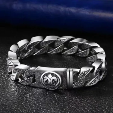 Retro Original Design Stainless Steel Cuban Bracelet Men Women Couple Matte Bangle Punk Hip Hop Thick Chunky Chain Wristband 1