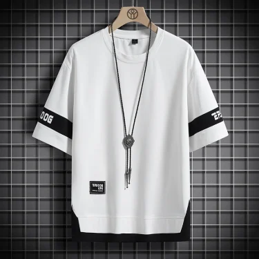 Hip Hop Loose Mens Streetwear T-shirts Casual Classic 2023 Summer Short Sleeves T Shirt Black White Tshirt Tees Oversize 5XL 3