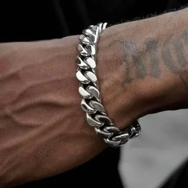 Punk Hip Hop Cuban Chain Men's Bracelet Stainless Steel Fine Polished Chain 7mm/9mm Four Sides Cut Boyfriend Gift 5