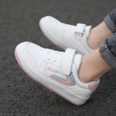 Kids Shoes Girls Sneakers Cute 7 To 12 Years Children Sneakers Casual PU Leather White Skateboard Sports Tennis Shoes for Girl 1
