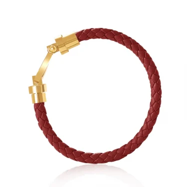MOONLIGHT Classic Style Genuine Braided Leather Bracelets for Women Simple U-shaped Couples Bracelet Female Man Jewelry Gift 2