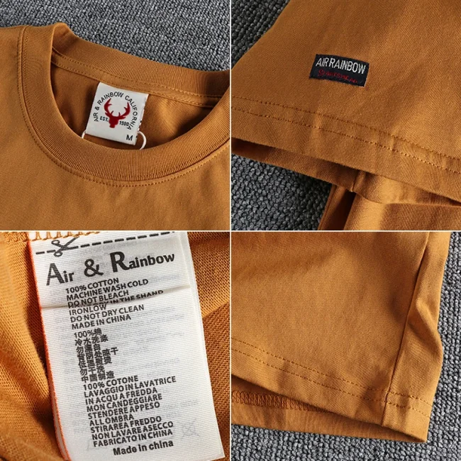 Summer New American Retro Short-sleeved O-neck Solid Color T-shirt Men's Fashion Simple 100% Cotton Washed Casual Sport Tops 4