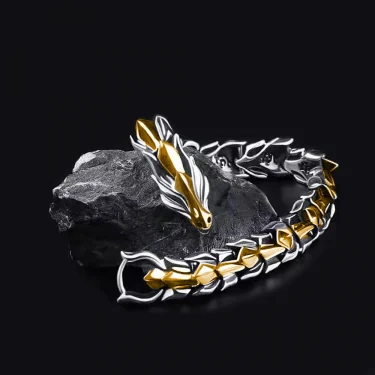 Fashion Personality Hip Hop Dragon Head Dragon Scale Bracelets Retro Exaggerated Men's Bracelet Punk Jewelry Accessories Gifts 1