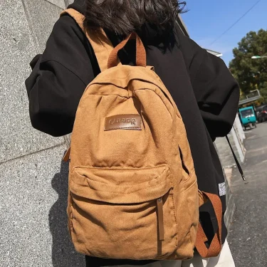 New Cool Girl Boy Canvas Green Laptop Student Bag Trendy Women Men College Bag Female Backpack Male Lady Travel Backpack Fashion 2