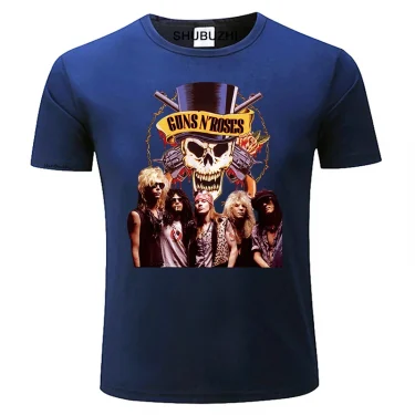 Men Cotton T Shirt Summer Brand Tshirt Guns N Roses Bullet Logo Black Men'S Graphic T-Shirt brand tee-shirt homme tops 3
