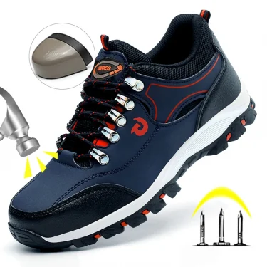 Steel Toe Cap Shoes For Men Work Boots Puncture-Proof Work Safety Shoes Protective Working Shoes Male Footwear Security Sneakers 1