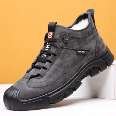 Men's Boots Wool Snow Boots Outdoor Non-slip Hiking Shoes Sneakers for Men Winter Plush Warm Cotton Shoes Botas 4