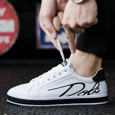Men Tenis Shoes Male Sneakers Comfortable Flats Spring White Casual Leather Fashion Men Shoes Lace Up Walking Shoes Tênis 1