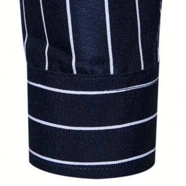 FGKKS New Men's Casual Shirt Fashion StrIped Long Sleeve Male Business Dress Shirt 4