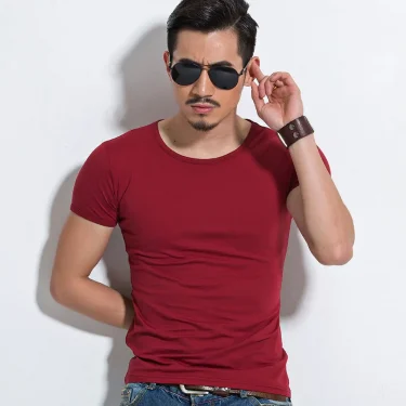 Men's T Shirt Short Sleeve Men T-Shirt O-Neck Slim Solid Color Half Sleeved Man Tops Tee Shirt For Male 2025 MRMT 3