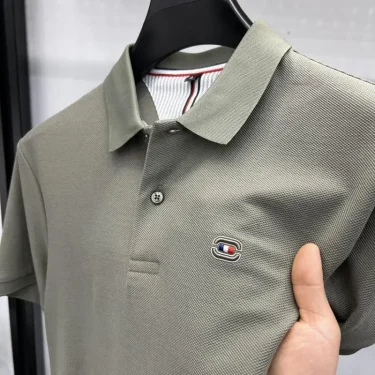 Plus Size Men Cotton Polo Shirts Short Sleeve Turn-down Collar Embroidered T-shirts Loose Man Polo Sports Casual Tops 2
