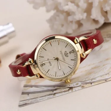 Simple Women Watch Luxury Design Leather Watch Ladies Quartz Wristwatch Solid Color Fashion Women Gift Watch Relojes Para Mujer 3