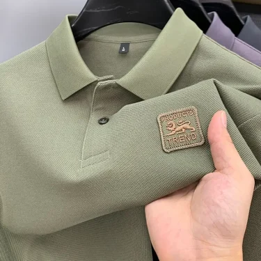 Summer Men Polo Shirts Short Sleeve Embroidered Turn-down Collar T-shirts Cotton Man Polo Tops 1